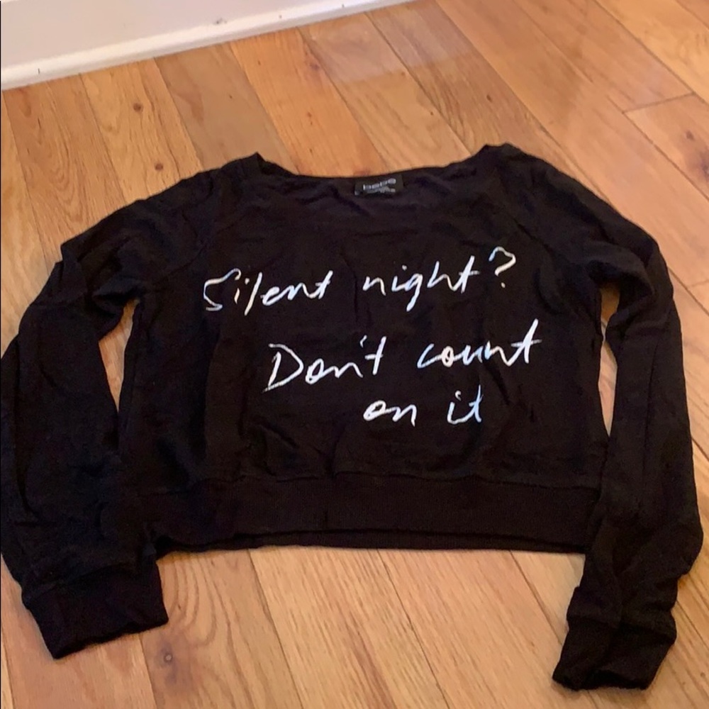 Bebe long sleeve crop sweater
